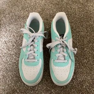 Teal Nike Air Force 1s
